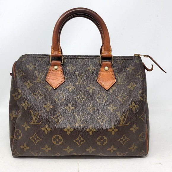 Louis Vuitton Speedy 25 Monogram Canvas Boston Hand Bag Authentic Vintage MI1901 - Picture 1 of 12